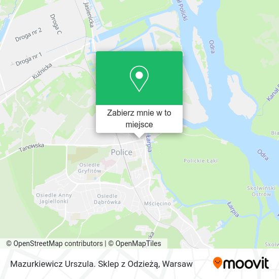 Mapa Mazurkiewicz Urszula. Sklep z Odzieżą