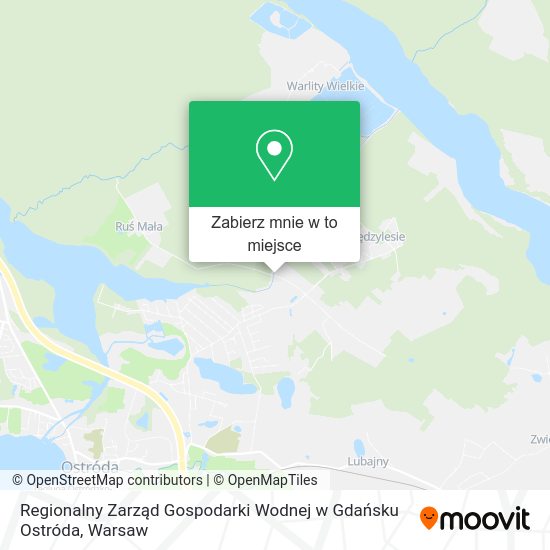 Mapa Regionalny Zarząd Gospodarki Wodnej w Gdańsku Ostróda