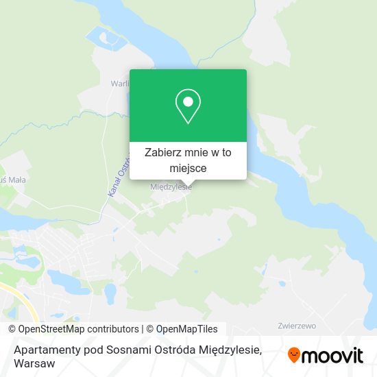 Mapa Apartamenty pod Sosnami Ostróda Międzylesie