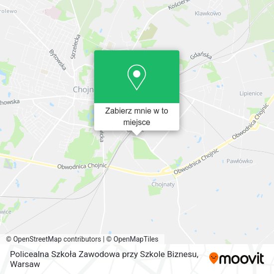 Mapa Policealna Szkoła Zawodowa przy Szkole Biznesu