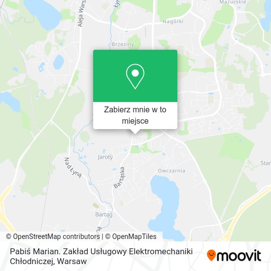 Mapa Pabiś Marian. Zakład Usługowy Elektromechaniki Chłodniczej