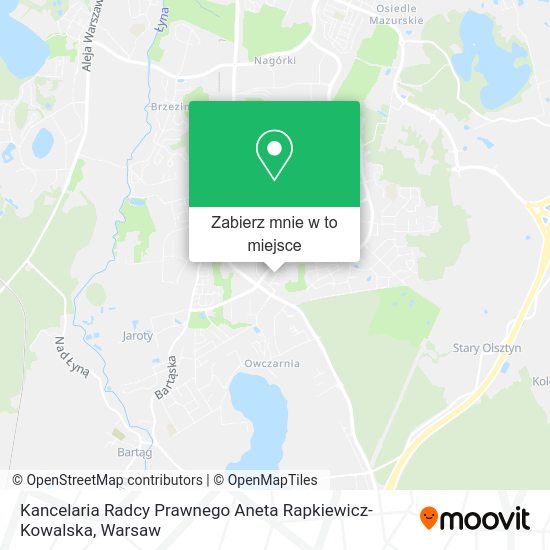 Mapa Kancelaria Radcy Prawnego Aneta Rapkiewicz-Kowalska