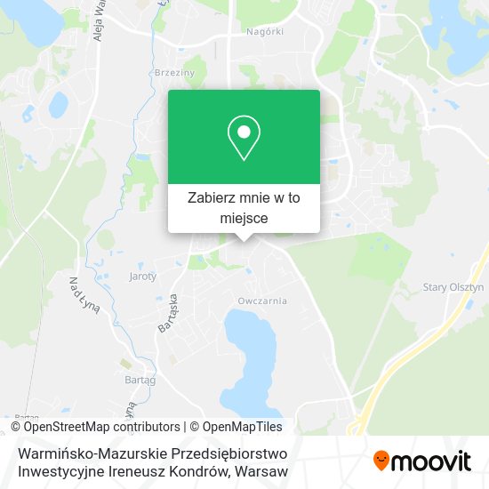 Mapa Warmińsko-Mazurskie Przedsiębiorstwo Inwestycyjne Ireneusz Kondrów