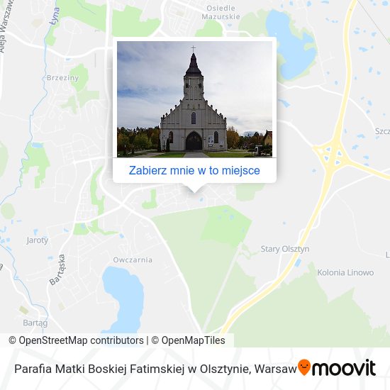 Mapa Parafia Matki Boskiej Fatimskiej w Olsztynie