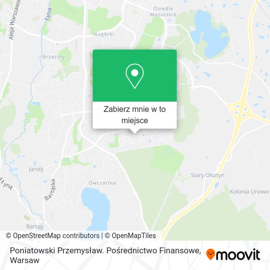 Mapa Poniatowski Przemysław. Pośrednictwo Finansowe