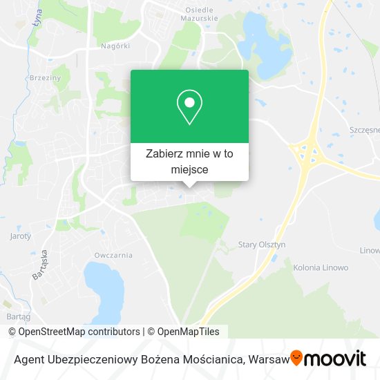 Mapa Agent Ubezpieczeniowy Bożena Mościanica