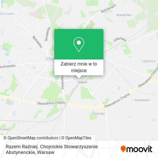 Mapa Razem Raźniej. Chojnickie Stowarzyszenie Abstynenckie