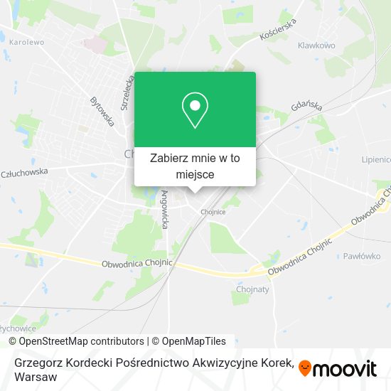 Mapa Grzegorz Kordecki Pośrednictwo Akwizycyjne Korek