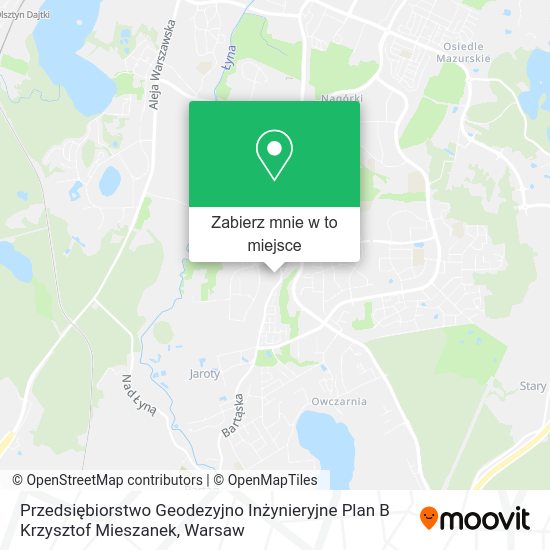 Mapa Przedsiębiorstwo Geodezyjno Inżynieryjne Plan B Krzysztof Mieszanek