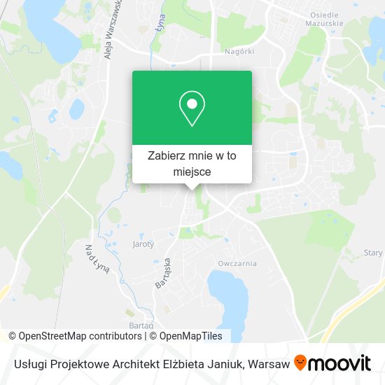 Mapa Usługi Projektowe Architekt Elżbieta Janiuk