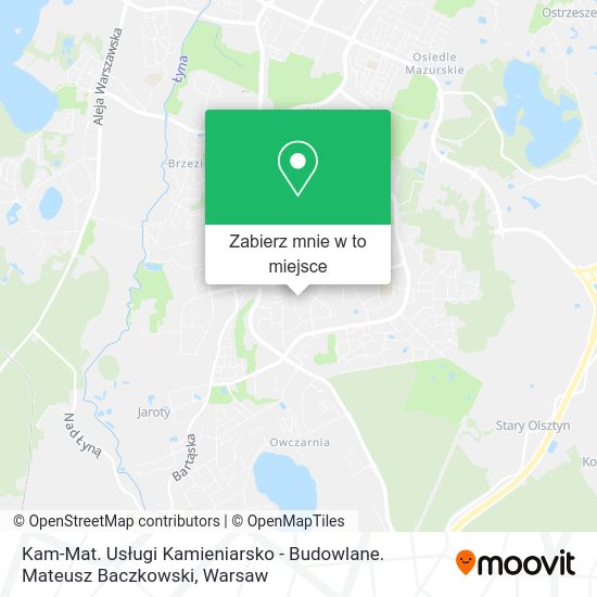 Mapa Kam-Mat. Usługi Kamieniarsko - Budowlane. Mateusz Baczkowski