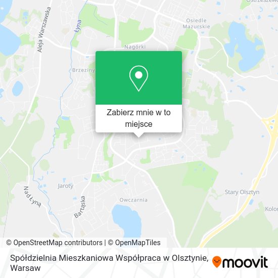 Mapa Spółdzielnia Mieszkaniowa Współpraca w Olsztynie