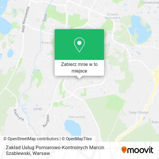 Mapa Zakład Usług Pomiarowo-Kontrolnych Marcin Szablewski