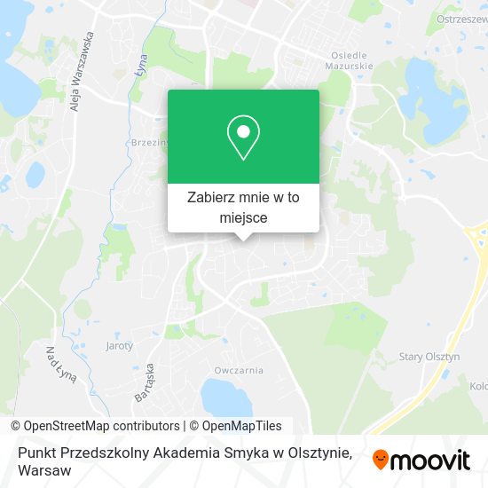 Mapa Punkt Przedszkolny Akademia Smyka w Olsztynie