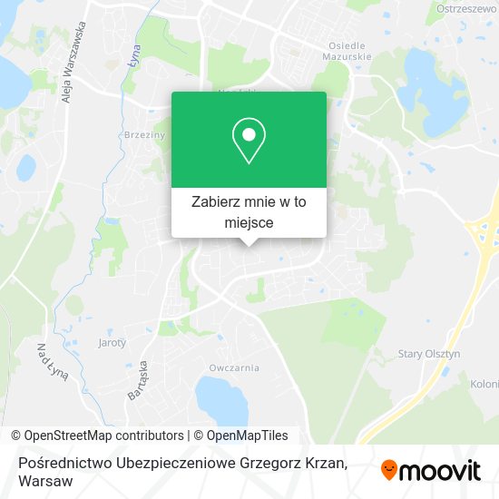 Mapa Pośrednictwo Ubezpieczeniowe Grzegorz Krzan