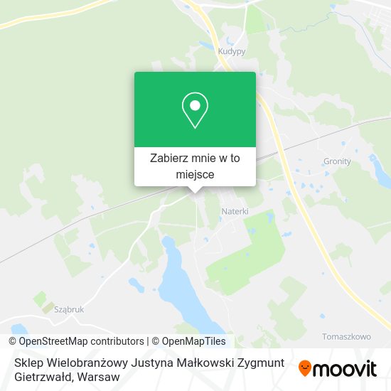 Mapa Sklep Wielobranżowy Justyna Małkowski Zygmunt Gietrzwałd