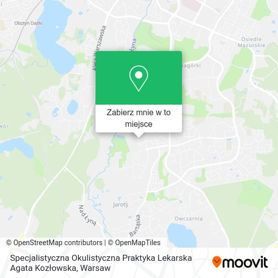 Mapa Specjalistyczna Okulistyczna Praktyka Lekarska Agata Kozłowska