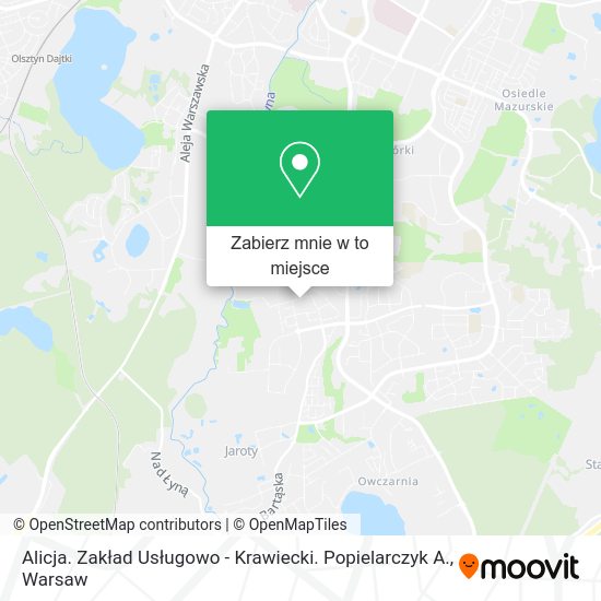 Mapa Alicja. Zakład Usługowo - Krawiecki. Popielarczyk A.