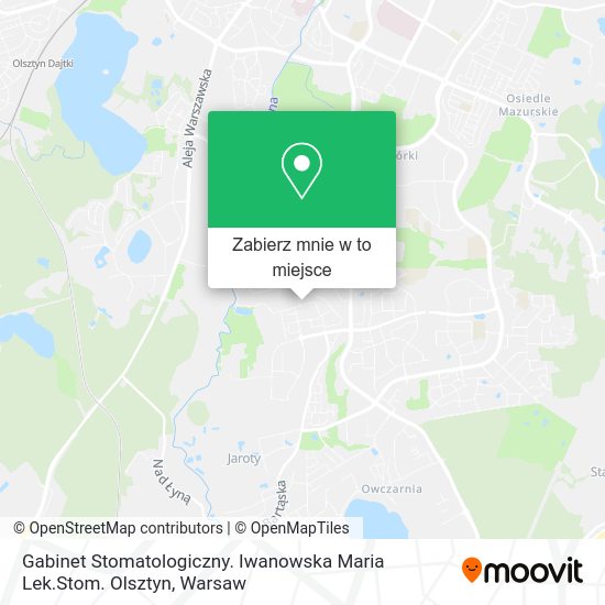 Mapa Gabinet Stomatologiczny. Iwanowska Maria Lek.Stom. Olsztyn