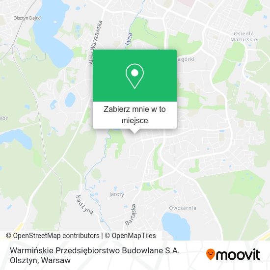 Mapa Warmińskie Przedsiębiorstwo Budowlane S.A. Olsztyn