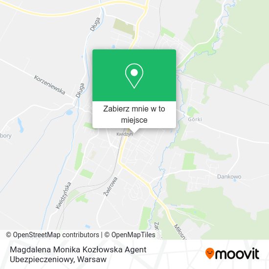 Mapa Magdalena Monika Kozłowska Agent Ubezpieczeniowy