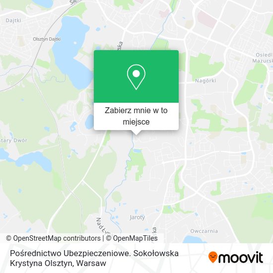 Mapa Pośrednictwo Ubezpieczeniowe. Sokołowska Krystyna Olsztyn