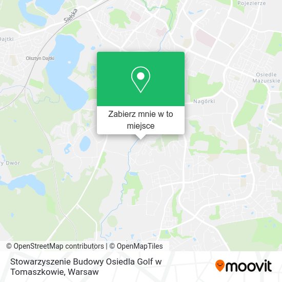 Mapa Stowarzyszenie Budowy Osiedla Golf w Tomaszkowie