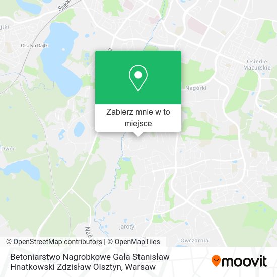 Mapa Betoniarstwo Nagrobkowe Gała Stanisław Hnatkowski Zdzisław Olsztyn