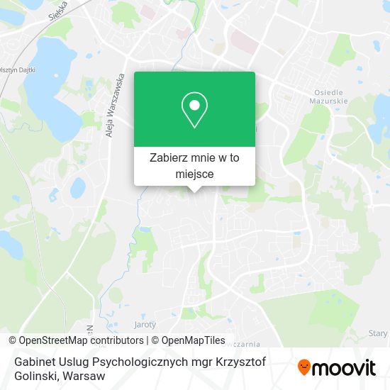 Mapa Gabinet Uslug Psychologicznych mgr Krzysztof Golinski