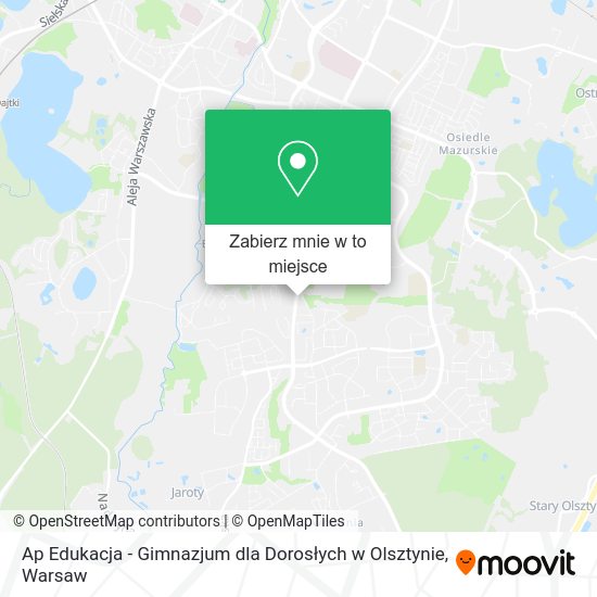 Mapa Ap Edukacja - Gimnazjum dla Dorosłych w Olsztynie