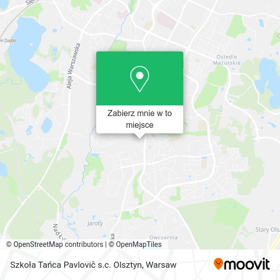 Mapa Szkoła Tańca Pavlovič s.c. Olsztyn