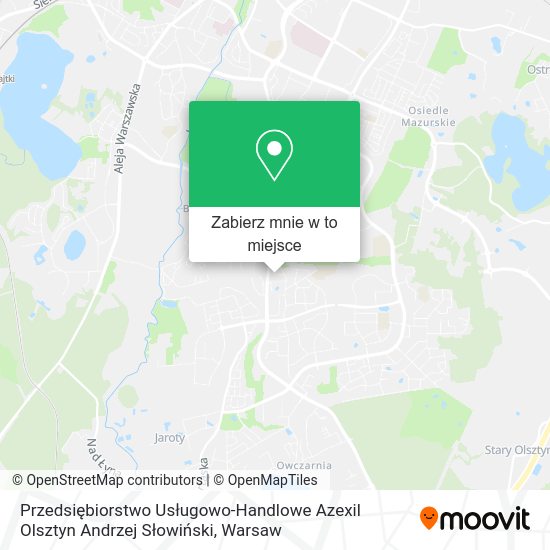 Mapa Przedsiębiorstwo Usługowo-Handlowe Azexil Olsztyn Andrzej Słowiński