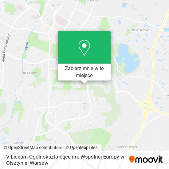 Mapa V Liceum Ogólnokształcące im. Wspólnej Europy w Olsztynie