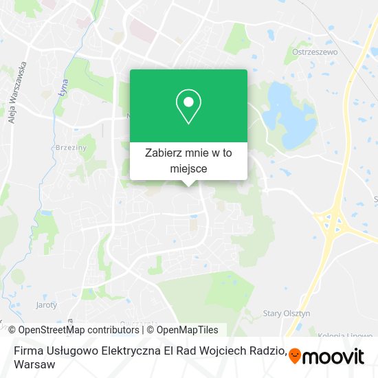 Mapa Firma Usługowo Elektryczna El Rad Wojciech Radzio