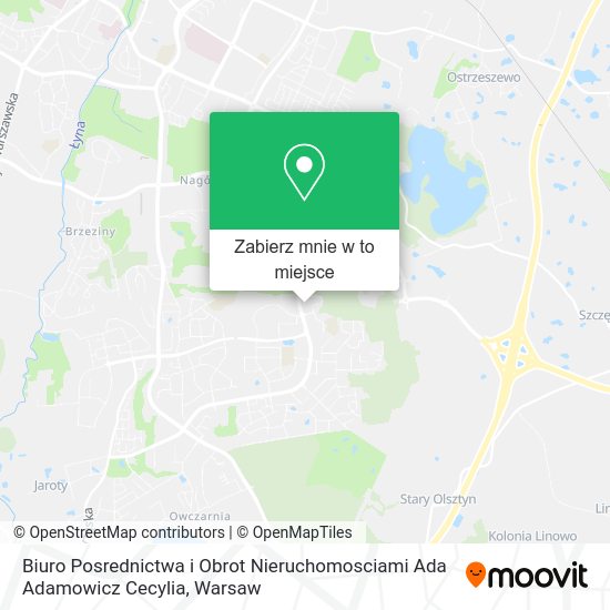 Mapa Biuro Posrednictwa i Obrot Nieruchomosciami Ada Adamowicz Cecylia