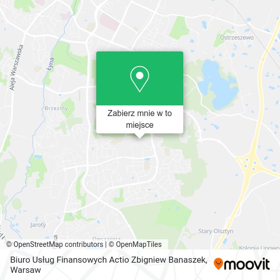 Mapa Biuro Usług Finansowych Actio Zbigniew Banaszek