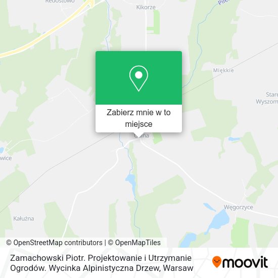 Mapa Zamachowski Piotr. Projektowanie i Utrzymanie Ogrodów. Wycinka Alpinistyczna Drzew