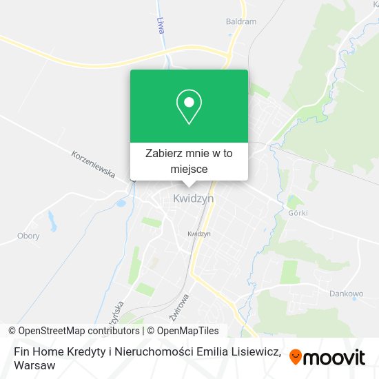 Mapa Fin Home Kredyty i Nieruchomości Emilia Lisiewicz