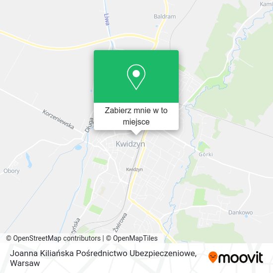 Mapa Joanna Kiliańska Pośrednictwo Ubezpieczeniowe