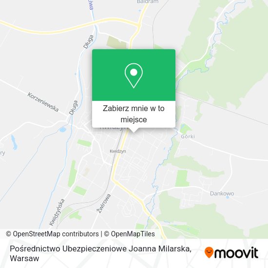 Mapa Pośrednictwo Ubezpieczeniowe Joanna Milarska