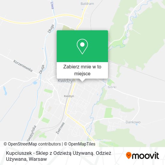 Mapa Kupciuszek - Sklep z Odzieżą Używaną. Odzież Używana