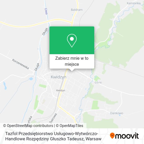 Mapa Tazfol Przedsiębiorstwo Usługowo-Wytwórczo-Handlowe Rozpędziny Głuszko Tadeusz