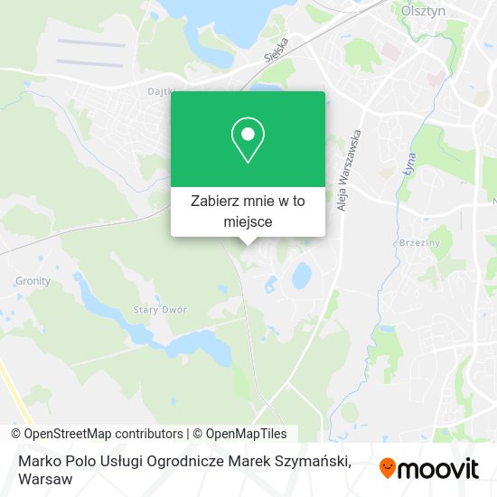 Mapa Marko Polo Usługi Ogrodnicze Marek Szymański