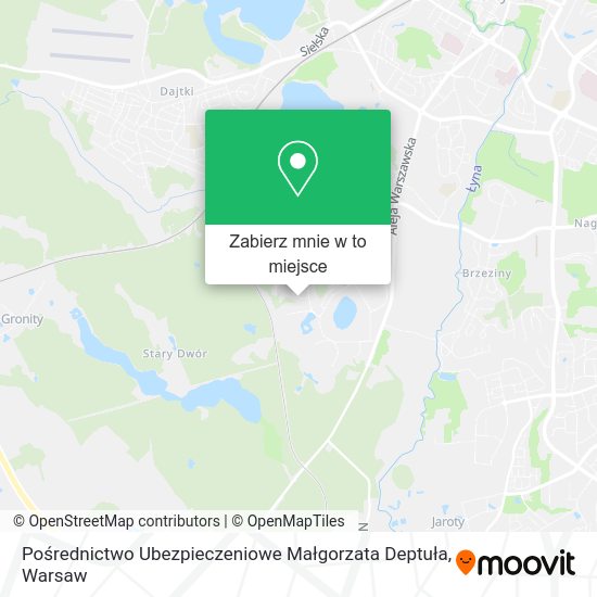 Mapa Pośrednictwo Ubezpieczeniowe Małgorzata Deptuła