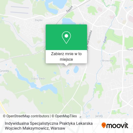 Mapa Indywidualna Specjalistyczna Praktyka Lekarska Wojciech Maksymowicz