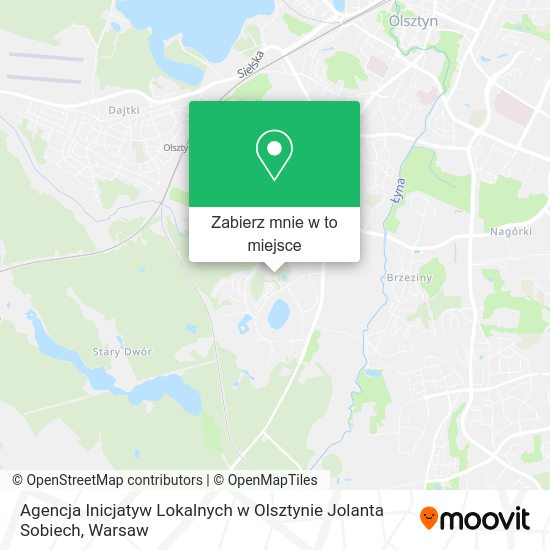 Mapa Agencja Inicjatyw Lokalnych w Olsztynie Jolanta Sobiech