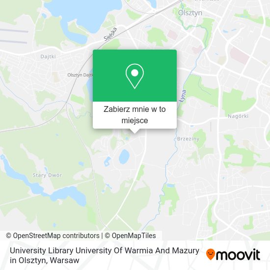 Mapa University Library University Of Warmia And Mazury in Olsztyn