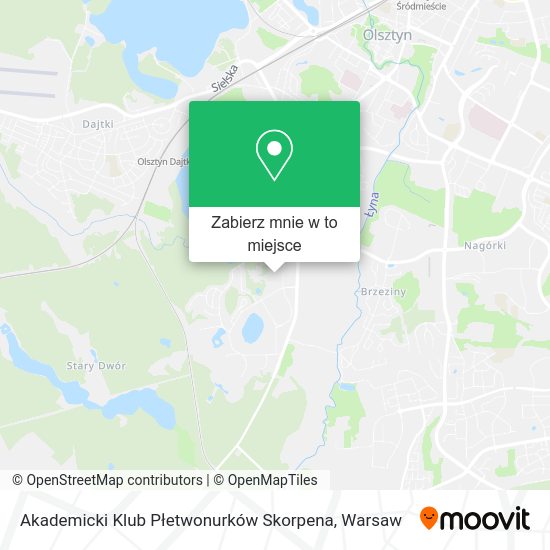 Mapa Akademicki Klub Płetwonurków Skorpena