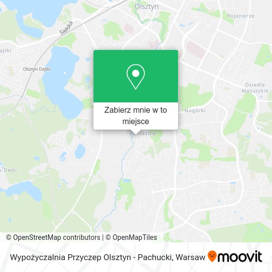 Mapa Wypożyczalnia Przyczep Olsztyn - Pachucki