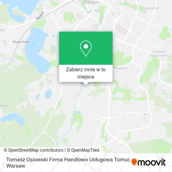 Mapa Tomasz Osiowski Firma Handlowo Usługowa Tomur